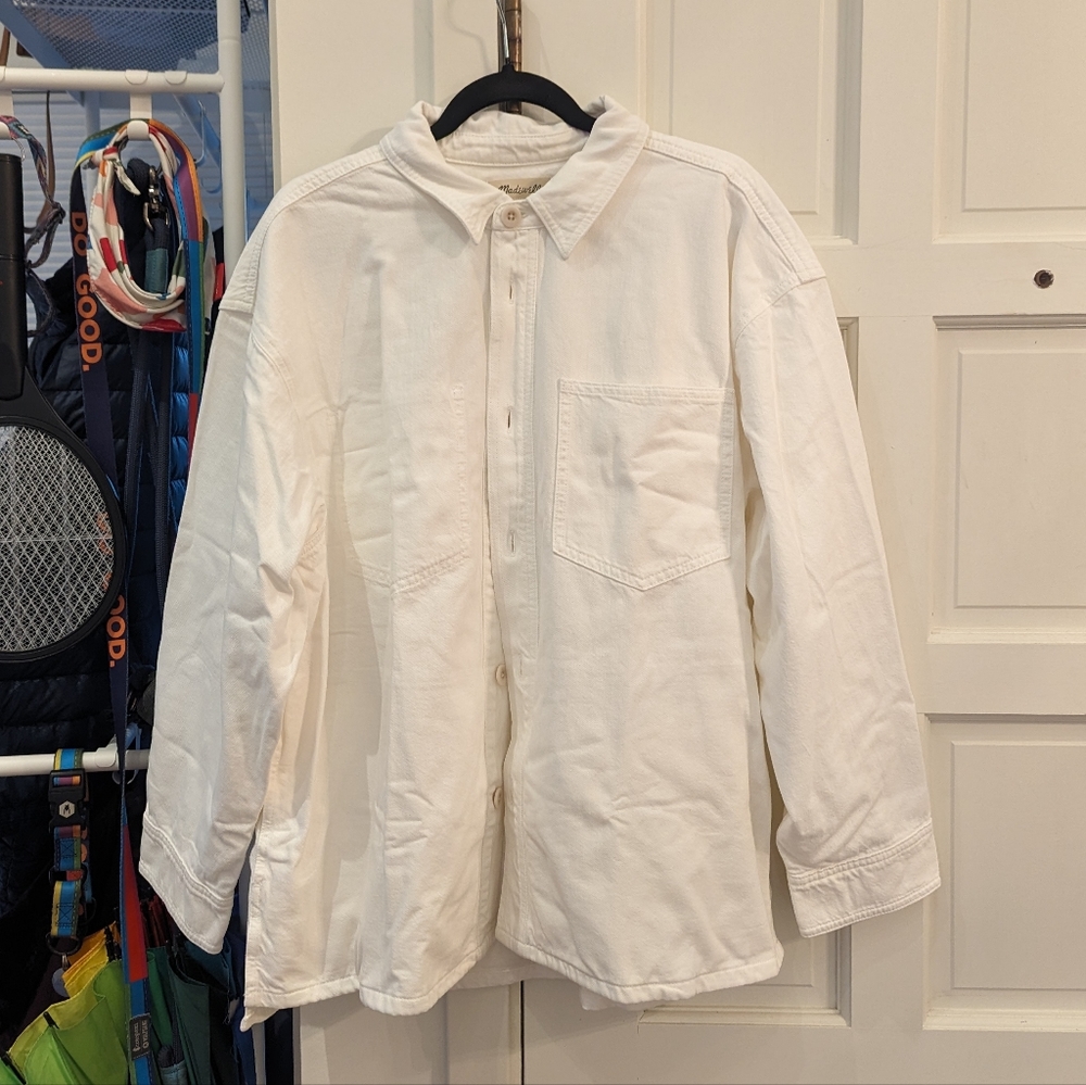 Madewell denim chore jacket white NWT